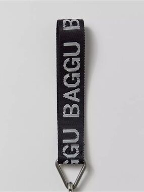 BAGGU Black Strap Key Loop with White Logo- New without tags